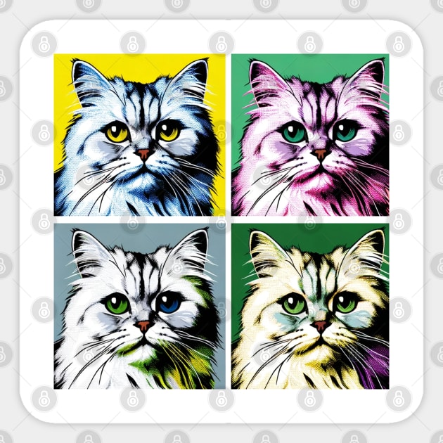 Burmilla Pop Art - Cat Lovers Sticker by PawPopArt